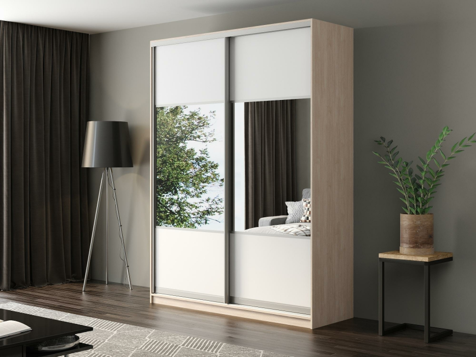 Шкафы-купе, Шкаф-купе Айсберг 190 ШАМОНИ СВЕТЛЫЙ (белый/комбинированный)