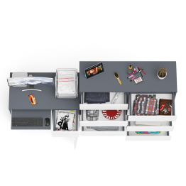 Комод большой МК1200 10-ть ящиков Мори и стол компьютерный МС-1 правый