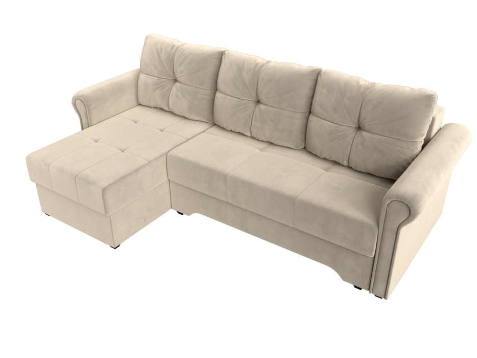 Диваны угловые в гостиную, Угловой диван Леон левый угол, микровельвет
