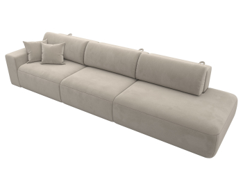 Диван прямой Лига-036 Модерн Лонг подлокотник слева, микровельвет