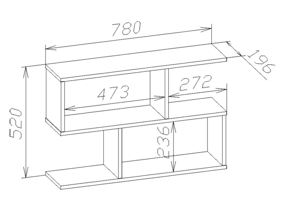Настенные полки, Настенная полка ПК-2
