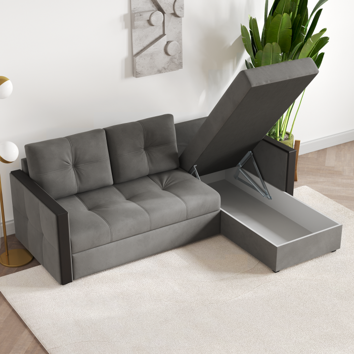 Диваны угловые в гостиную, Угловой диван, раскладной Валенсия