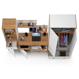 Мебельная стенка в молодёжную комнату Вуди № 23 