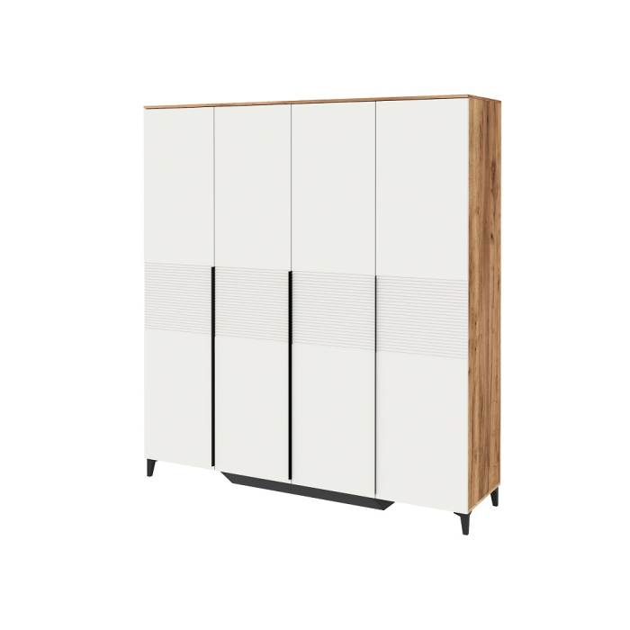 Для одежды, Шкаф для платья и белья 4-х дверный Белла