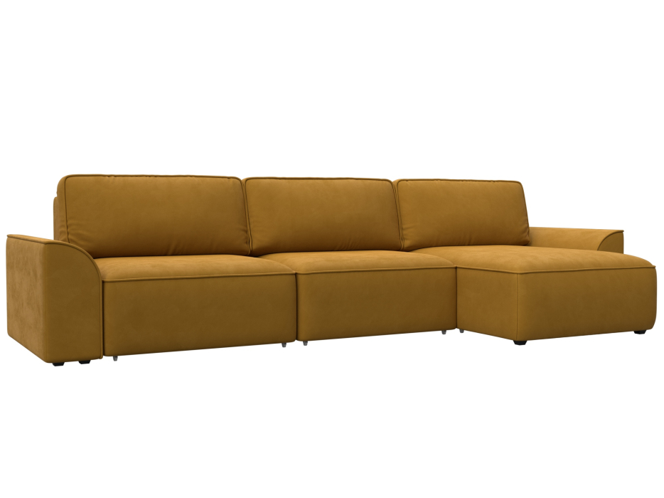 Диваны угловые в гостиную, Диван угловой Лига-048 НПБ лонг, велюр BRUT