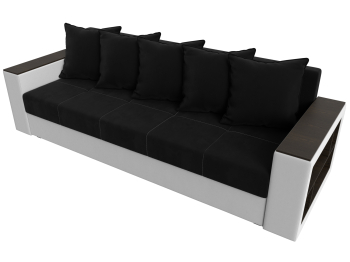 Диван прямой Дубай Лайт полки справа, микровельвет/экокожа