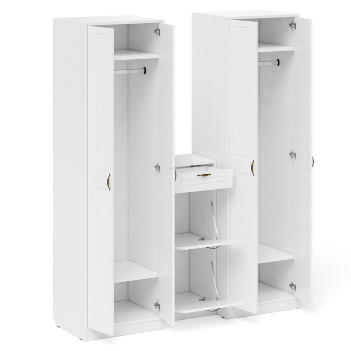 Прихожие, Тумба для обуви две секции и два шкафа в прихожую П-6 № 13 МДФ фрезеровка прованс