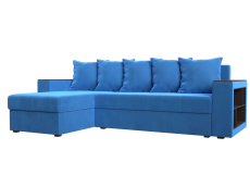 Диваны угловые в гостиную, Диван угловой Дубай Лайт, велюр, левый угол