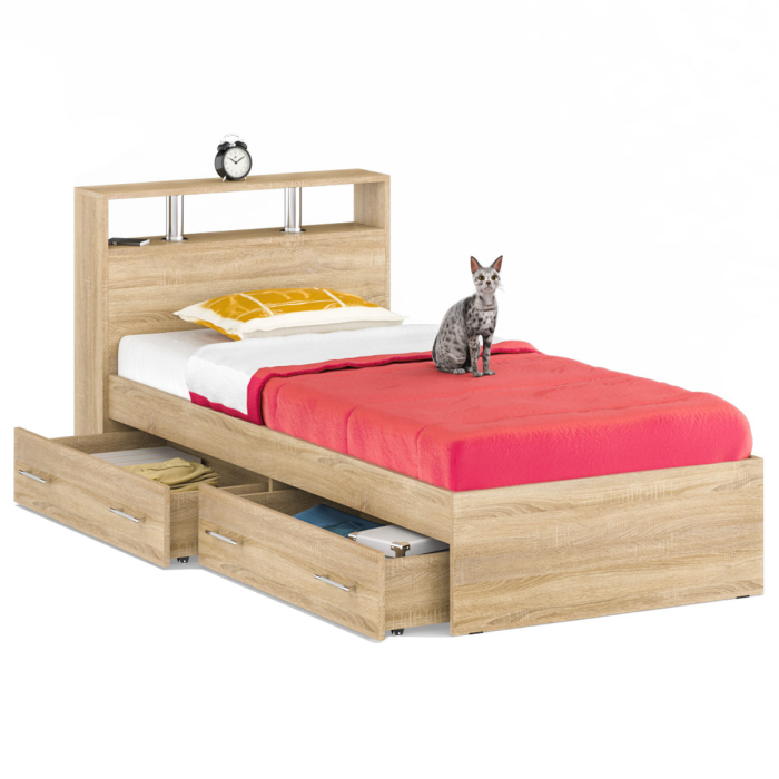 Кровати, Односпальная кровать с ящиками Камелия 900