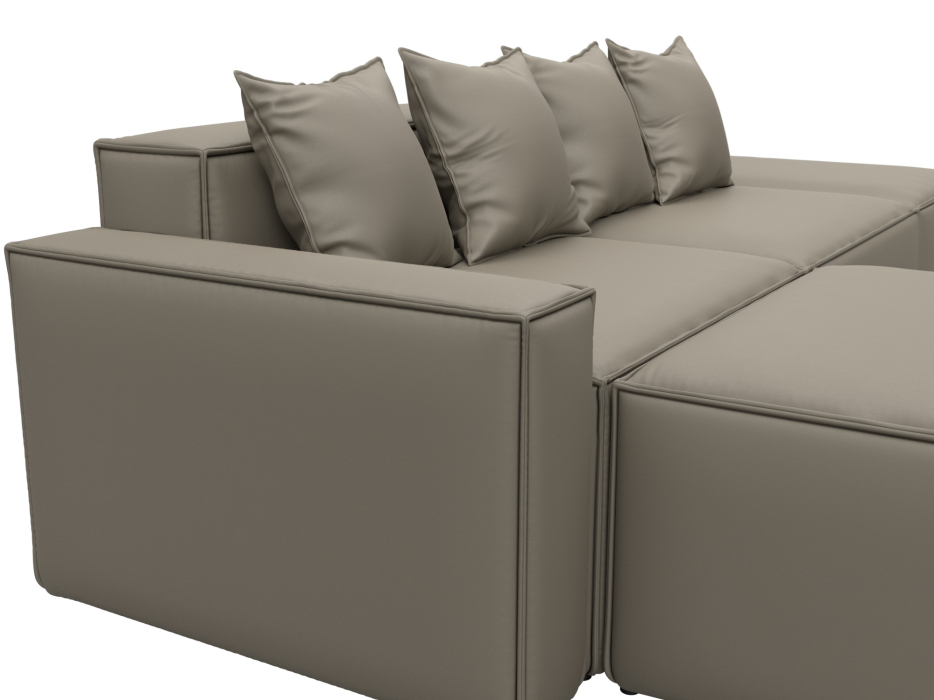 Диваны угловые в гостиную, Диван угловой модульный Лига-063 угол левый, экокожа GRIFON