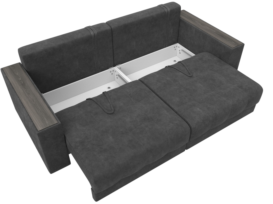 Диваны еврокнижки, Диван прямой с декором Лига-049 НПБ, велюр BRUT