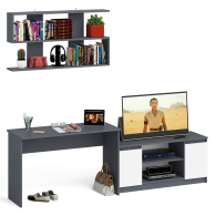 Прямые компьютерные столы, Широкая тумба Мори 1200 с письменным столом 1200.1 и полкой 