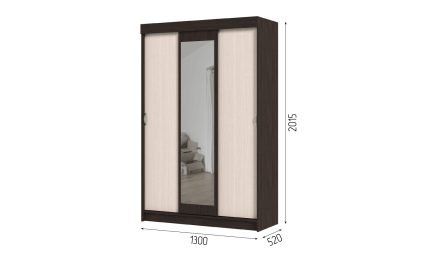 Шкаф-купе ШКК 551 М Спальня БАССА