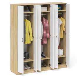 Три широких шкафа с дверками в прихожую П-6 МДФ фрезеровка прованс