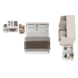 Спальня Афина в цвете кашемир серый спальное место 1600х2000 мм.