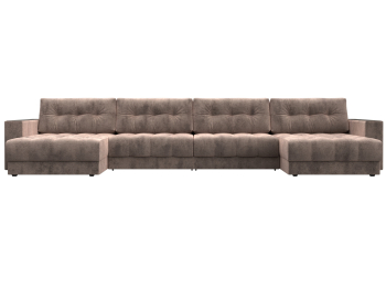 Диван П-образный с декором Лига-049 НПБ Лонг, велюр TOWER