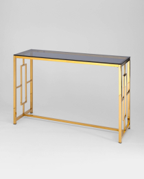 Консоль БРУКЛИН 120х40 (Стекло smoke/Сталь золото)