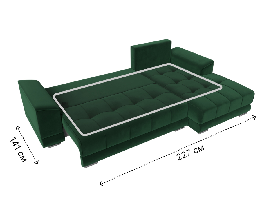 Диваны угловые в гостиную, Угловой диван НордСтар правый угол, велюр