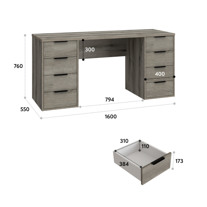 Прямые, Стол письменный С-403