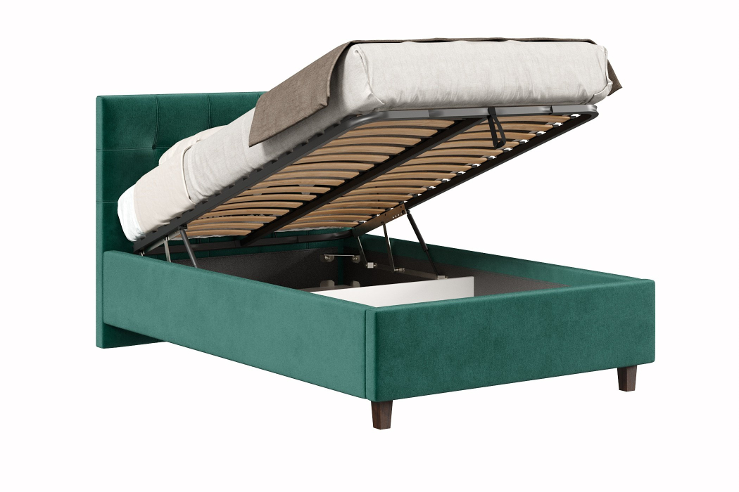 Мягкая кровать, Кровать Турин 1200 с подъёмным механизмом, велюр