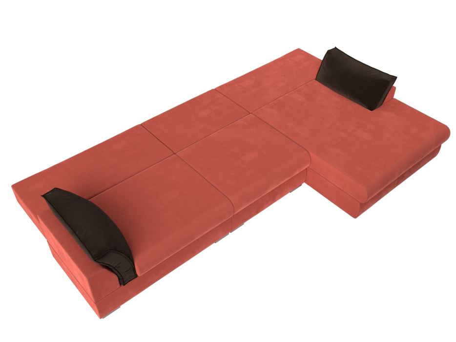 Диваны угловые в гостиную, Угловой диван Пекин Long угол правый, НПБ, микровельвет