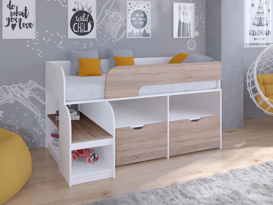 Кровати-чердаки, Кровать-чердак Астра 9 V6 Белый