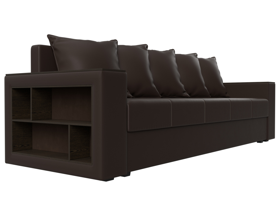 Диваны прямые, Диван прямой Дубай Лайт полки слева, экокожа
