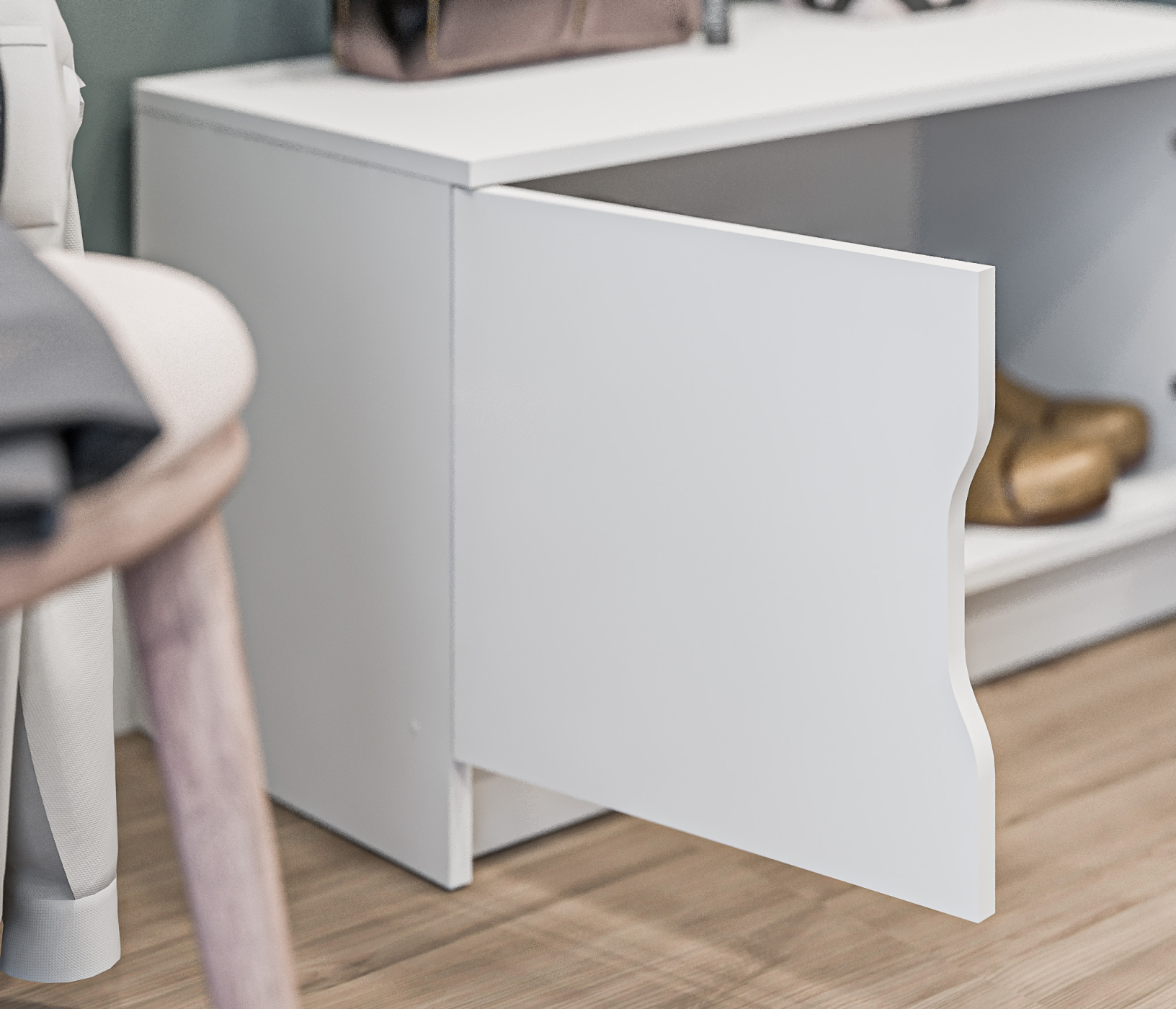 тумба бруклин 85 цв белый глянец 203960