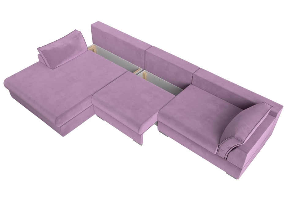 Диваны угловые в гостиную, Угловой диван Пекин Long угол левый, НПБ, микровельвет