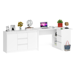 Комод-тумба три ящика и две дверки по бокам Мори МК1200.3 и компьютерный стол МС-16 правый