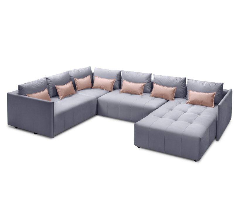 Диваны угловые в гостиную, Диван еврокнижка Чилетти П-образный