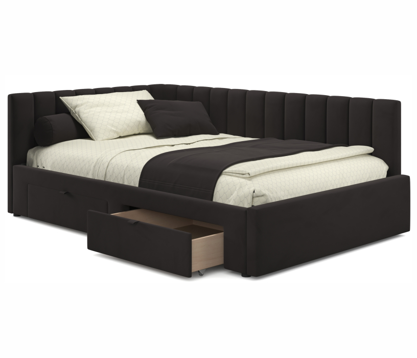 Мягкая кровать, Мягкая кровать-тахта Milena 1200 c ящиками