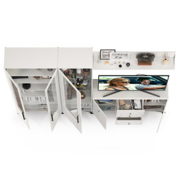 Комод для ТВ-аппаратуры с навесной полкой и широкий сервант Валенсия № 115