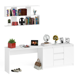 Стол письменный Мори 1200 с открытой полкой и тумбой-комодом