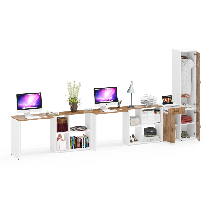 Домашние кабинеты, Рабочее место Лидер-8 для двоих из столов-трансформеров с тумбочкой 3.15 и пенала МД 21Б