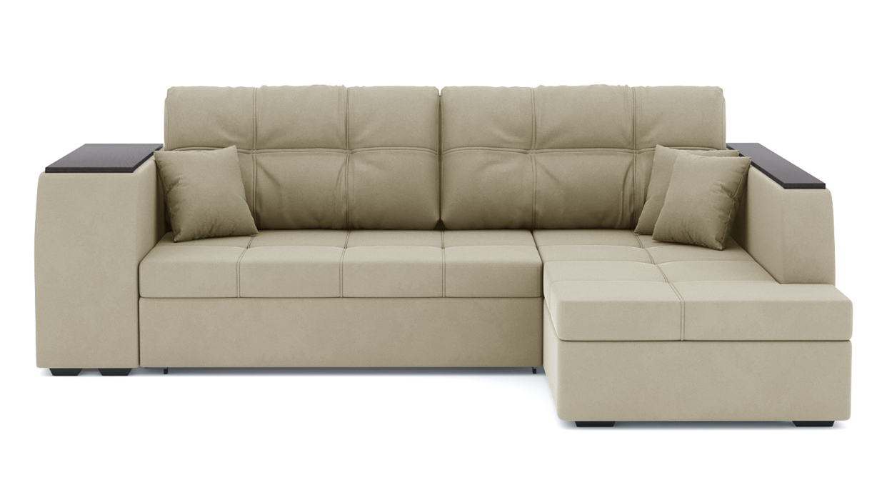 Диваны угловые в гостиную, Диван-кровать угловой Брюссель дельфин, велюр