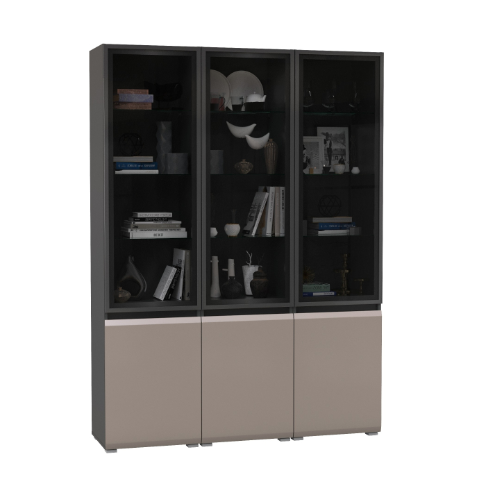 Шкафы распашные, Горка в гостиную с с тремя стеклянными дверками Сидней 13.201