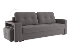Диваны с ящиком для белья, Диван-кровать прямой Smart 4 пуф слева Велюр