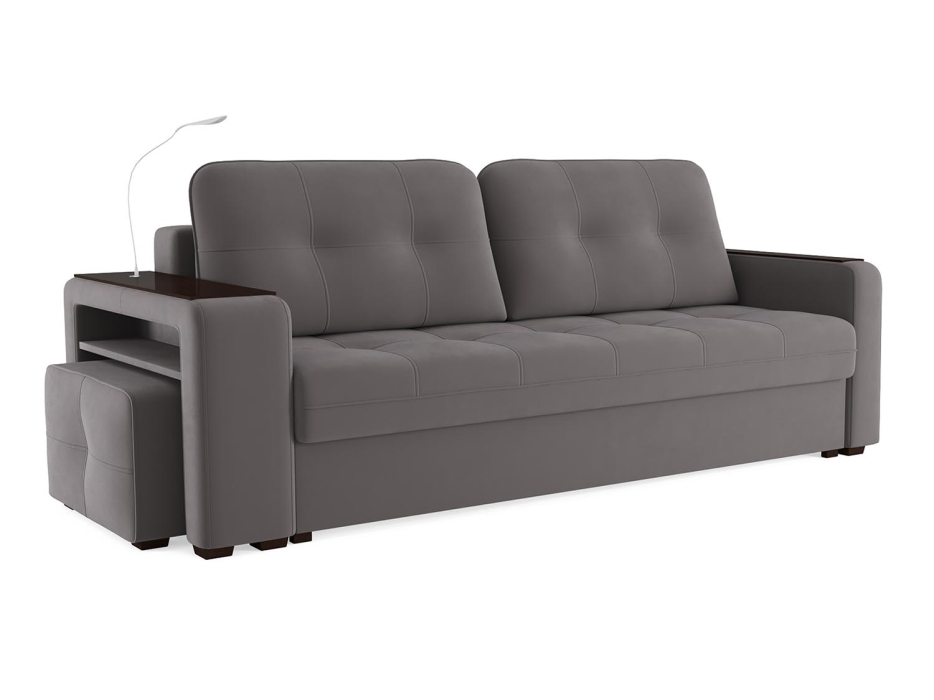 Диваны с ящиком для белья, Диван-кровать прямой Smart 4 пуф слева Велюр