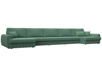 Диван П-образный Лига-057 НПБ МегаЛонг, рогожка Амур