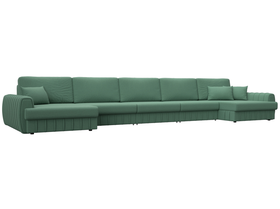 Диваны угловые в гостиную, Диван П-образный Лига-057 НПБ МегаЛонг, рогожка Амур