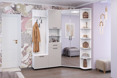 Модульная прихожая Грейс композиция 4  Снежный Ясень
