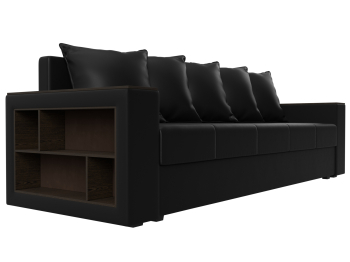 Диван прямой Дубай Лайт полки слева, экокожа