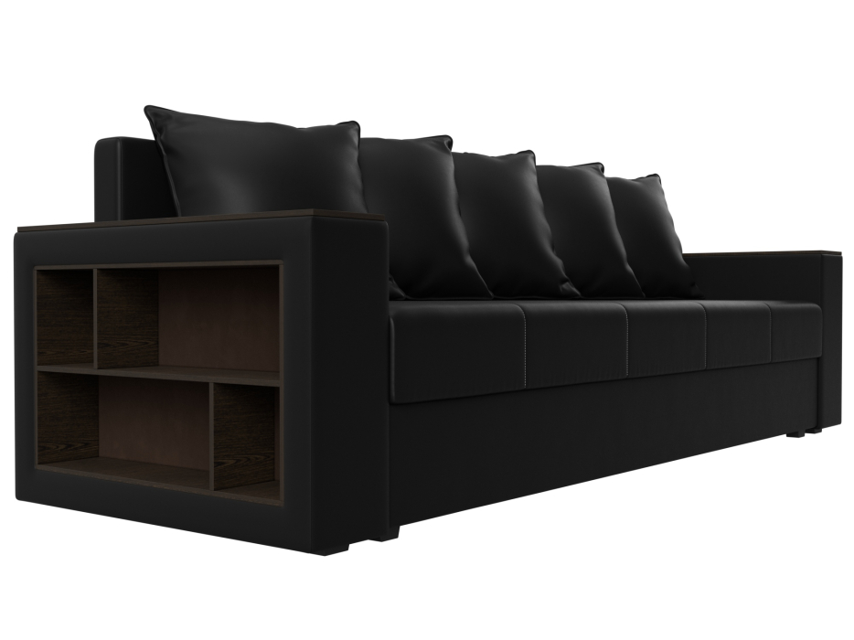 Диваны прямые, Диван прямой Дубай Лайт полки слева, экокожа