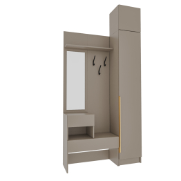 Прихожая Голд Бостон вешалка В1 с пеналом и антресолью