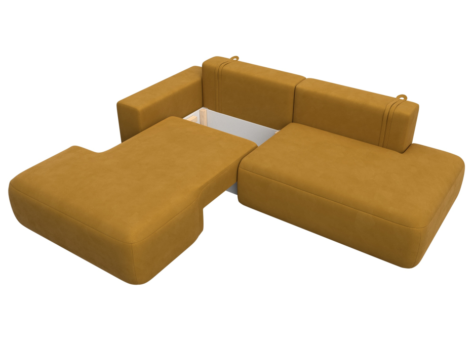 Диваны угловые в гостиную, Диван угловой Лига-036 НПБ Модерн левый угол, велюр BRUT