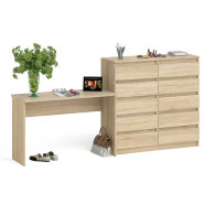 Домашние кабинеты, Большой комод МК1200.10 десять ящиков и письменный стол МСП1200 Мори