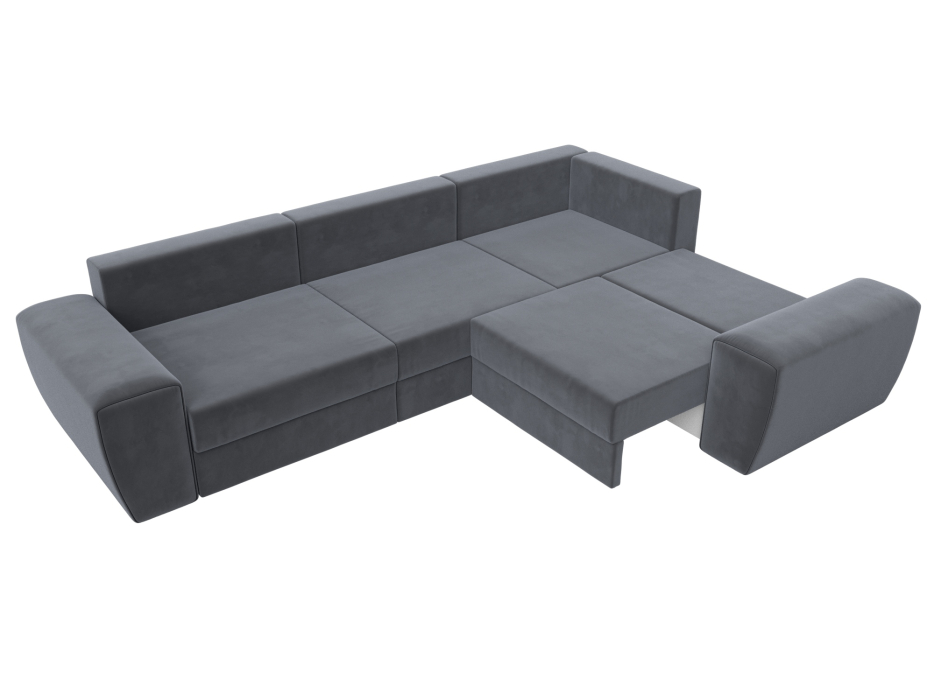 Диваны угловые в гостиную, Диван угловой Лига-008 Long правый, велюр