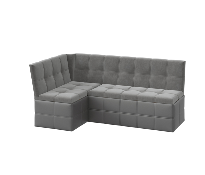 Диваны угловые кухонные, Скамья угловая со спальным местом Домино исп. 2 (велюр/кожзам)