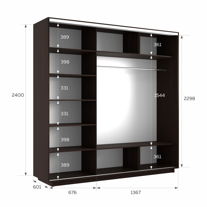 Шкафы-купе 3-х дверные, Шкаф-купе Экспресс 3-х дверный Фотопечать Калейдоскоп Стекла 210х60х240